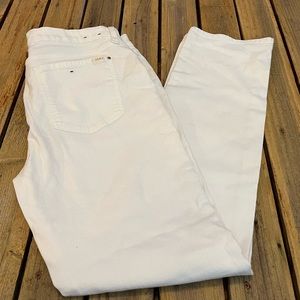 Jen7 Slim Straight White Jeans